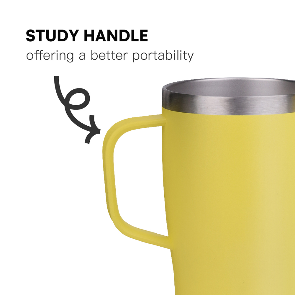 20oz Tumbler with Handle and Straw Lid | Stainless Steel Water Bottle Travel Mug Reusable Insulated Cup With Lid And Straw, 100% Leak Proof, Keep Cold Heat and Ice for Hours