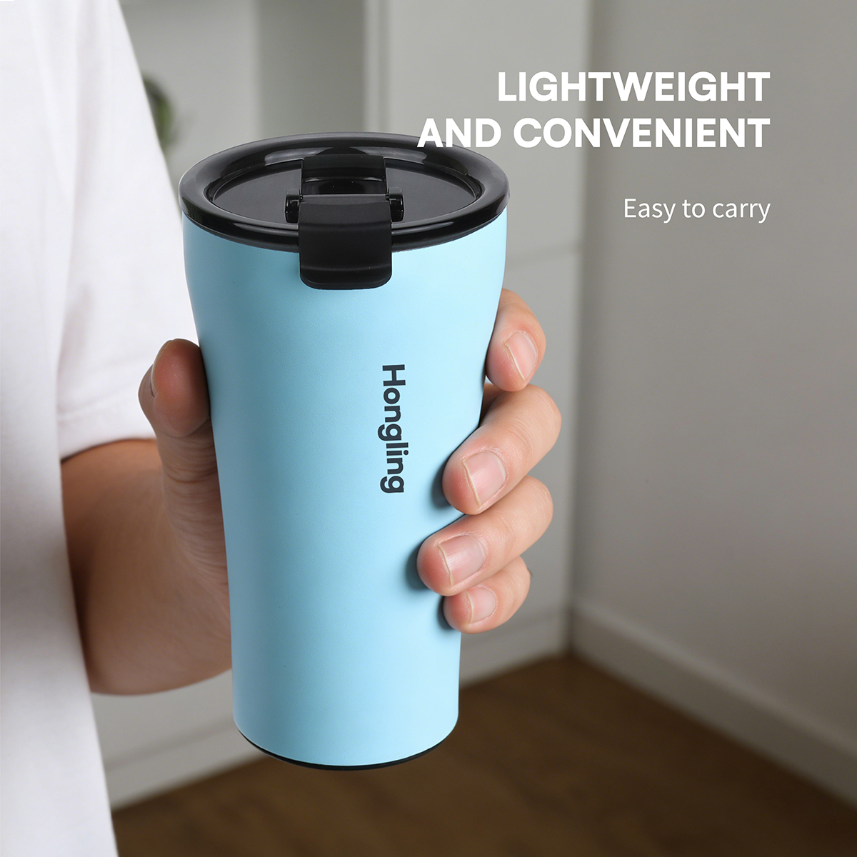 Hongling coffee tumbler coffee mug Sliding lid design travel mug custom coffee mug insulated coffee mug insulated stainless steel original design 