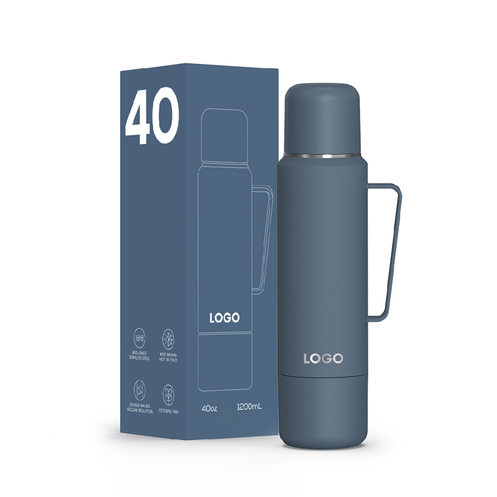 BPA-Free 40oz Stainless Steel Travel Coffee Bottle with Two Sharing Cups