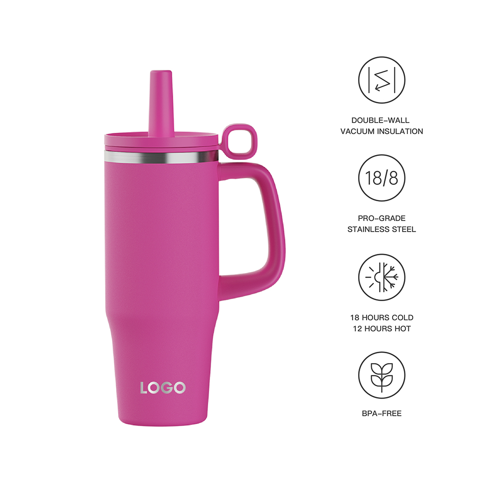 New 40oz Tumbler With Handle, Stainless Steel Outdoor Tumbler With Silicone Dust Cover