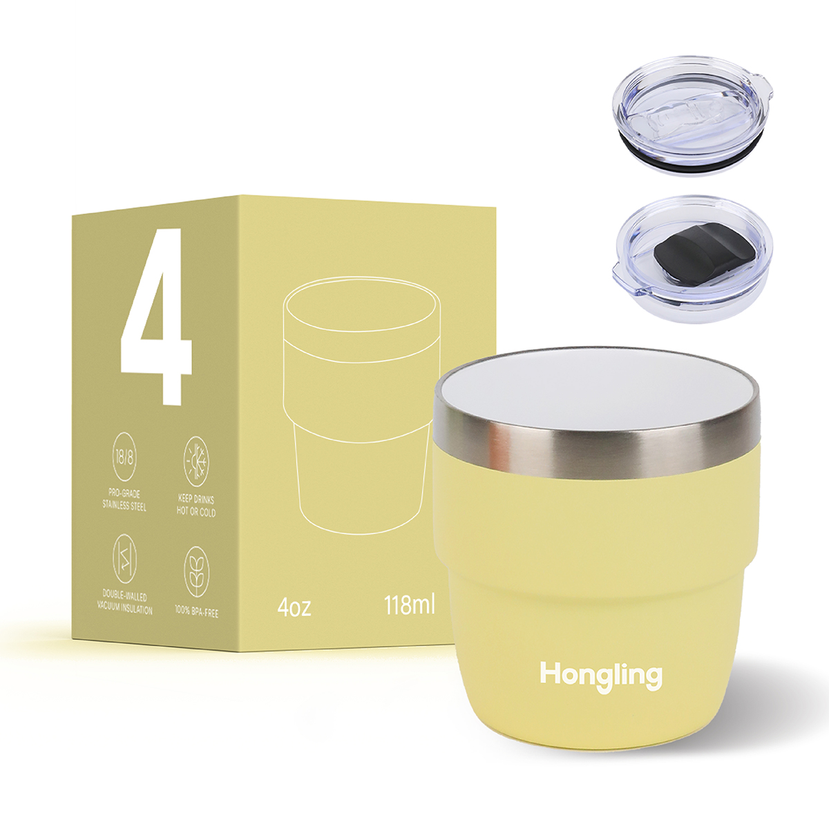 Water Bottle 2026 Hot Sale 4oz/6oz/12oz Stainless Steel Double Wall Vacuum Insulated Eco-Friendly BPA Free Leak-Proof 6-12 Hours Thermal