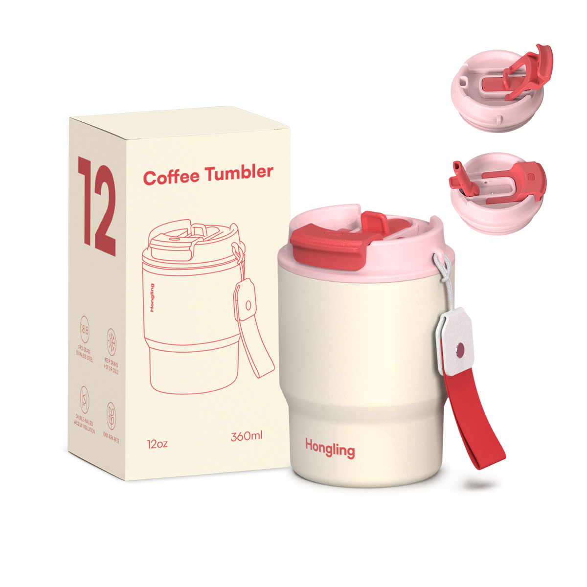 Certified Quality Premium Stainless Steel Vacuum Insulated Coffee Tumbler 360ml coffee mugs Capacity Modern Compact Portable for Travel water bottle manufacturer