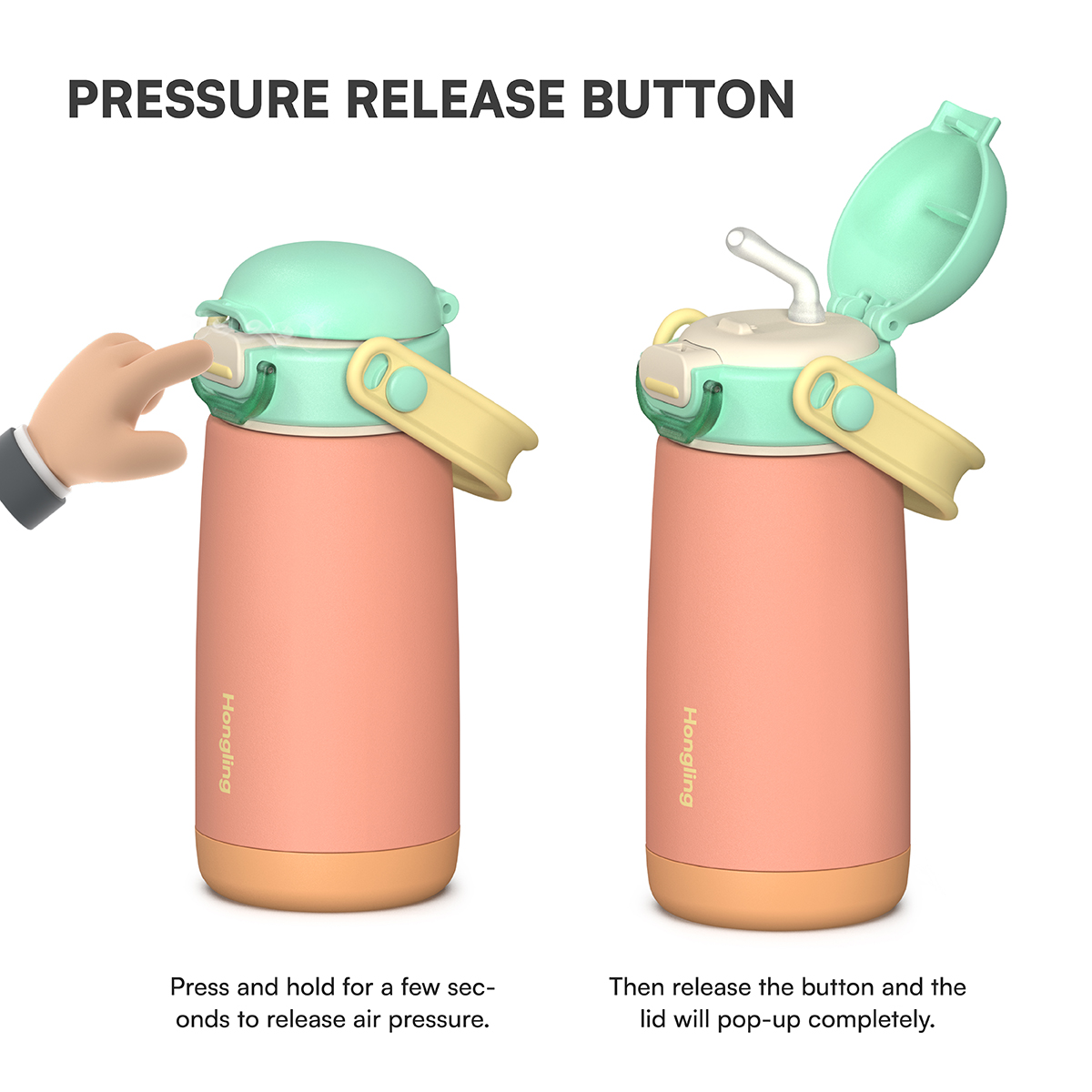 Custom wholesale kids water bottle 12oz/16oz Straw cup BPA-free water bottle Outdoor sports thermos 