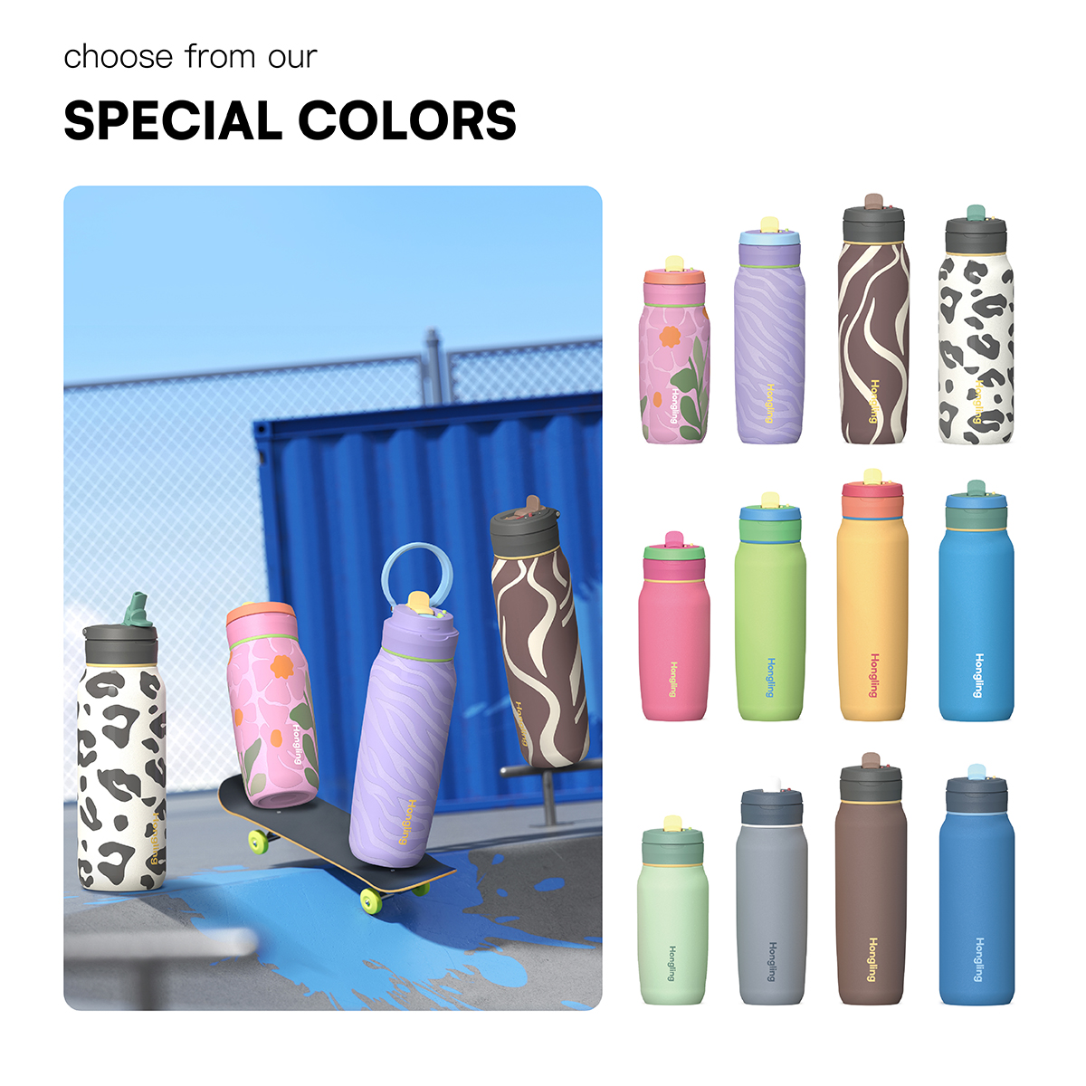 Valentine's Day Premium Insulated Water Bottle Food Grade 304 Stainless Steel Sports Water Bottles with Customized Logo Hong Ling Cup