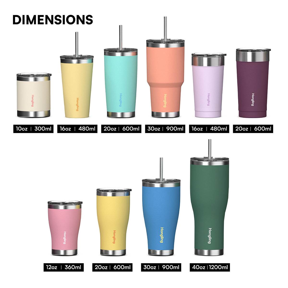 Hongling wholesale coffee mug water bottle Insulated travel coffee mug Stainless steel tumbler manufacturer Double wall thermos cup