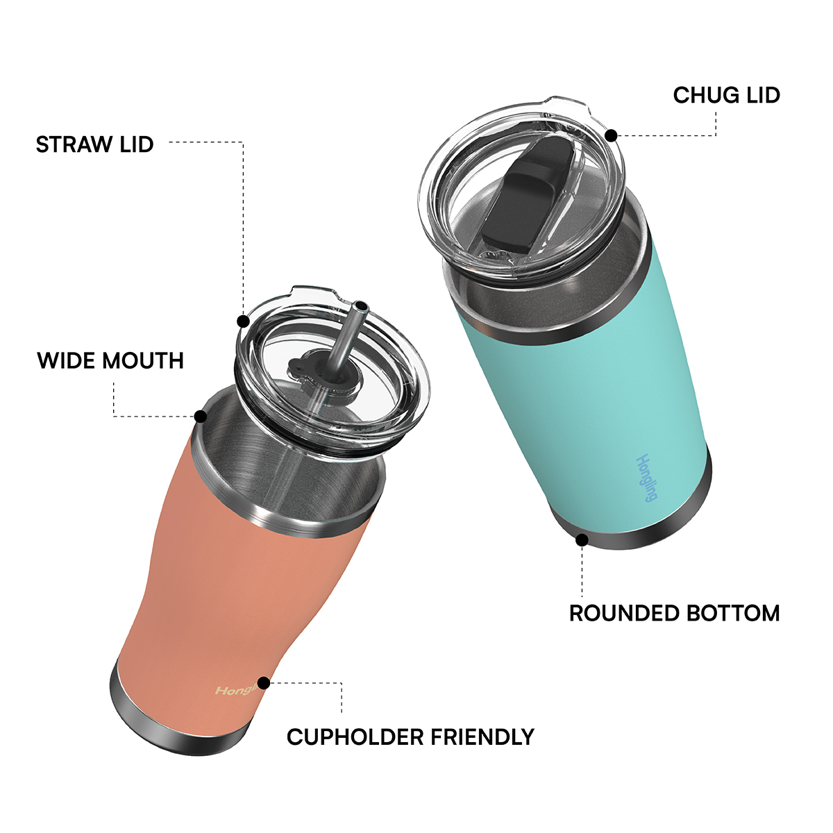 Hongling wholesale coffee mug water bottle Insulated travel coffee mug Stainless steel tumbler manufacturer Double wall thermos cup