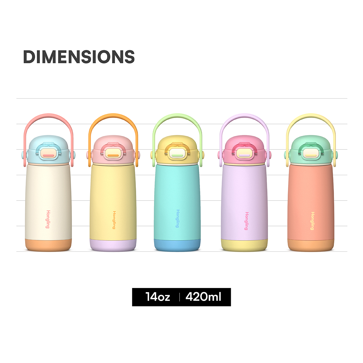 Custom wholesale kids water bottle 12oz/16oz Straw cup BPA-free water bottle Outdoor sports thermos 