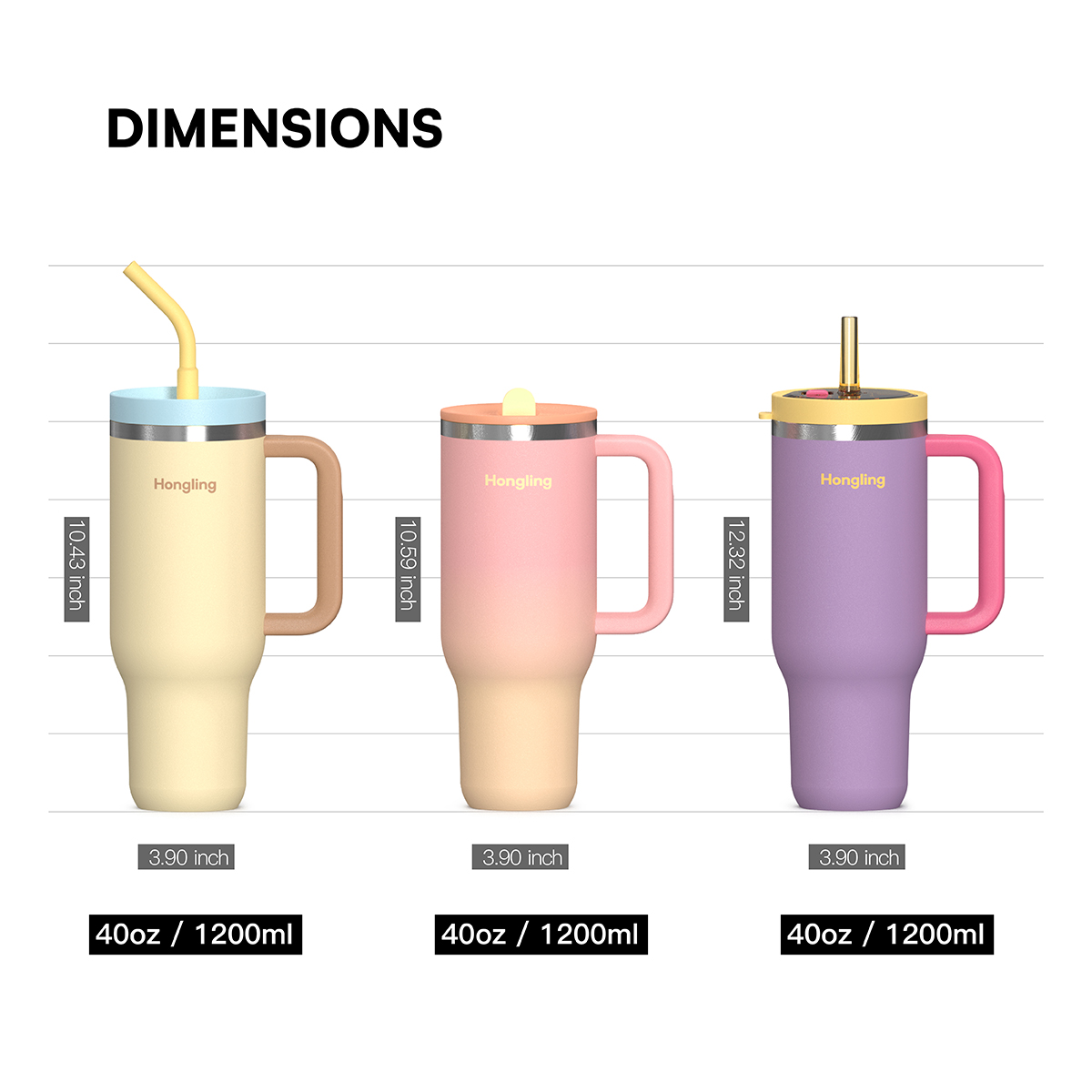 Hongling ODM Wholesale Customized Logo Eco-Friendly Durable Double Wall Vacuum Insulated Stainless Steel Tumbler With Handle