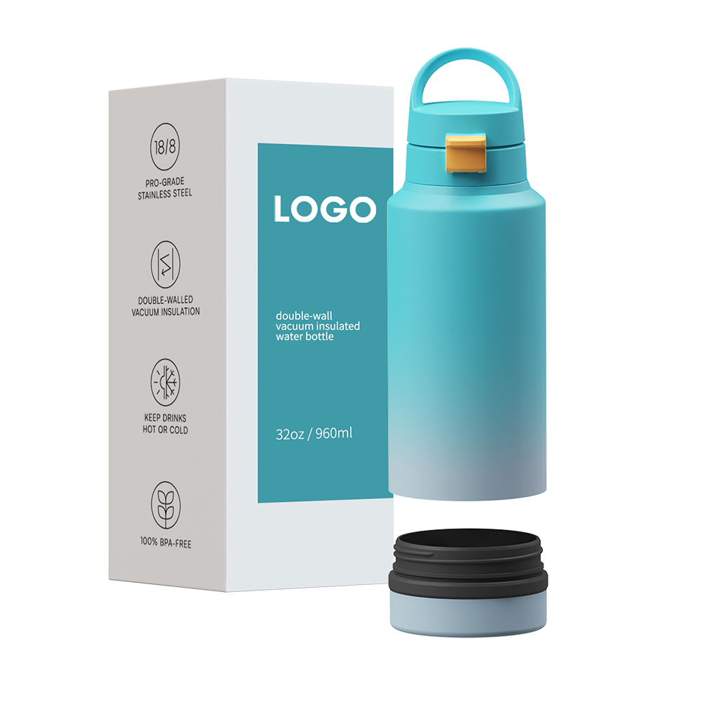 32oz New Design Wide Mouth Double Wall Insulated Water Bottle With Detachable Compartment