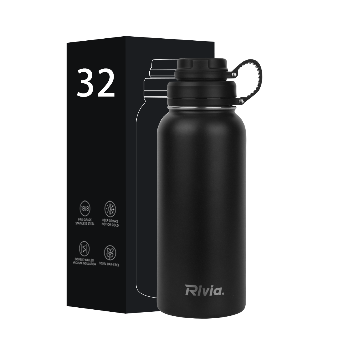 High Quality 304 Stainless Steel Water Bottle 32oz 40oz 18oz 12oz Hot Cold Insulated Water Bottle With Custom Logo