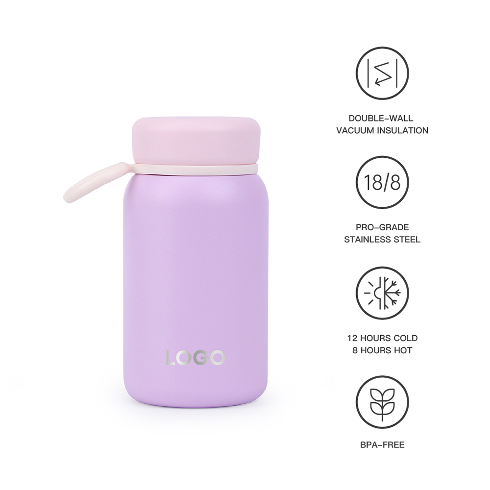 Milk Themos Thermal Water Bottle, Coffee Travel Mug 12 oz Kids Mini Water Bottle Tumbler with Spout Lid, Leak Proof Flask for Kids and Women Keep 12H Piping Hot & 24H Cold 