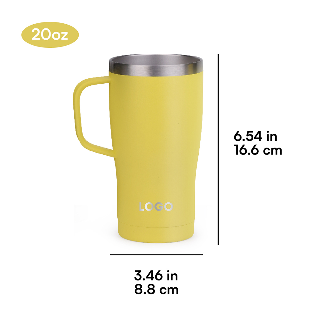 20oz Tumbler with Handle and Straw Lid | Stainless Steel Water Bottle Travel Mug Reusable Insulated Cup With Lid And Straw, 100% Leak Proof, Keep Cold Heat and Ice for Hours