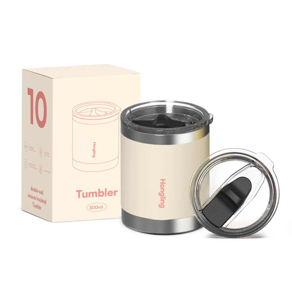 Hongling wholesale coffee mug water bottle Insulated travel coffee mug Stainless steel tumbler manufacturer Double wall thermos cup