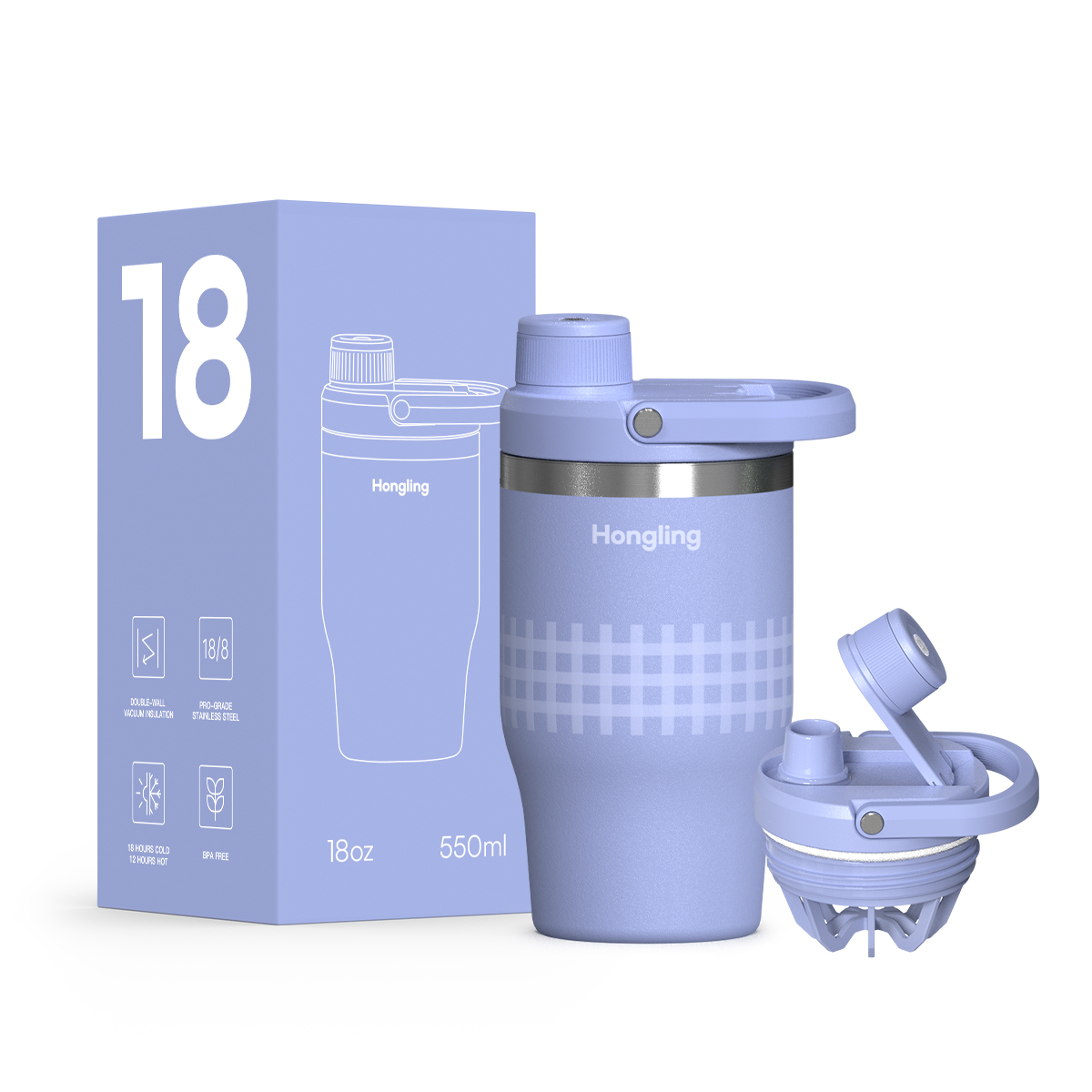 Hongling Water bottle Shaker bottle Leak Proof Design BPA Free Insulated stainless steel water bottle manufacturer 