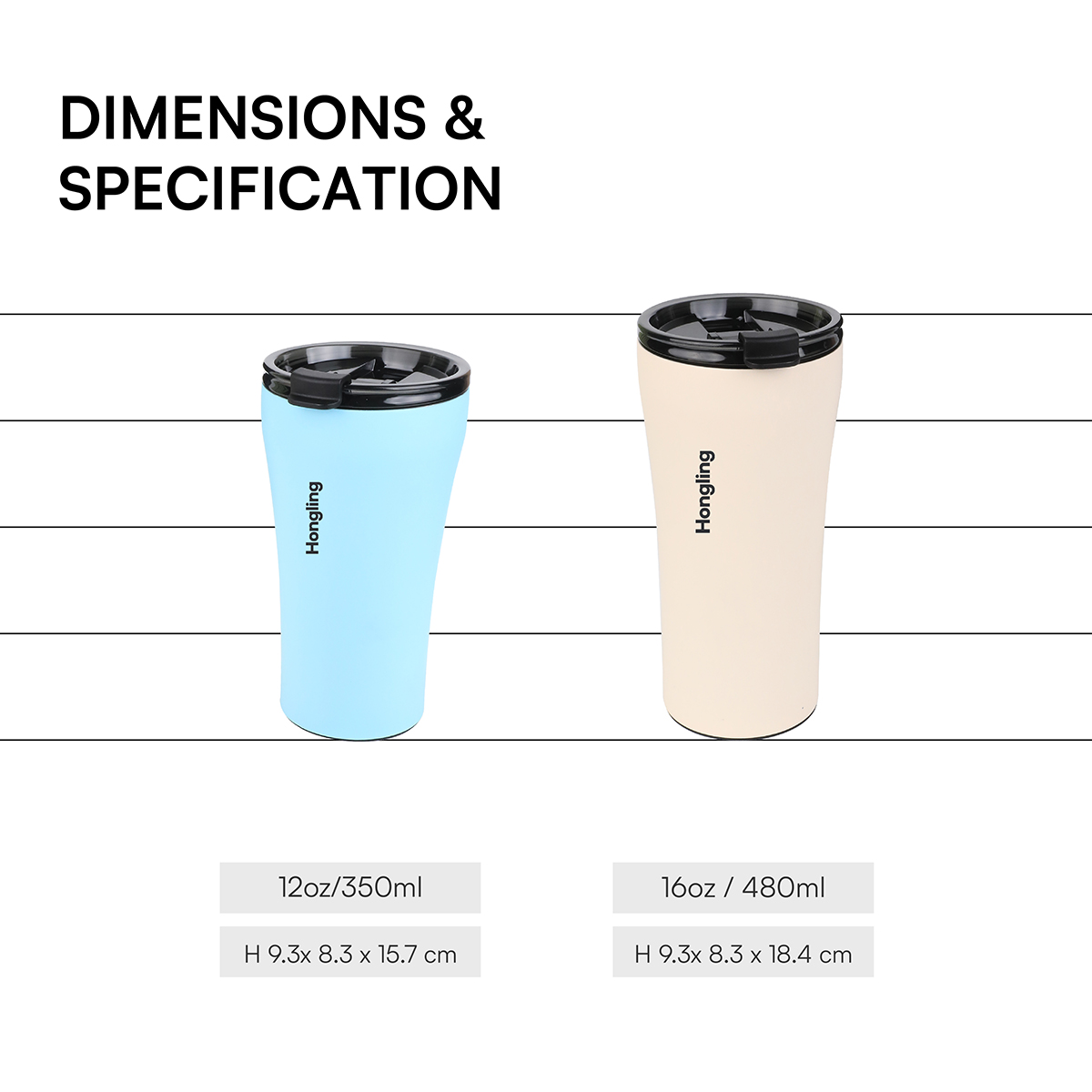 Hongling coffee tumbler coffee mug Sliding lid design travel mug custom coffee mug insulated coffee mug insulated stainless steel original design 