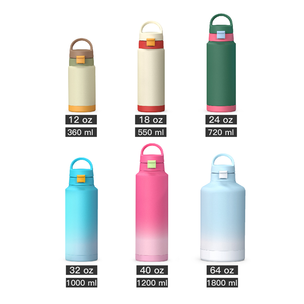 18/8 stainless steel water bottle bpa free 12/18/24/32/40/64oz