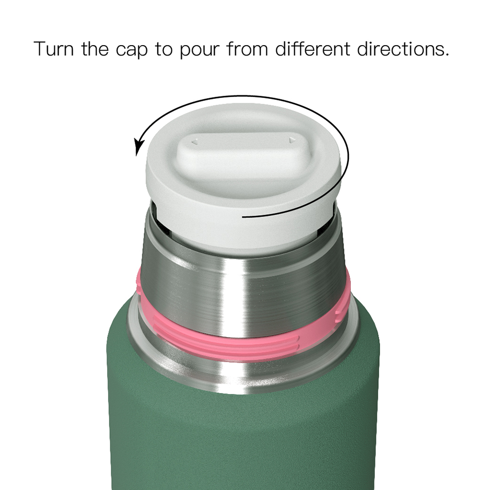 BPA-Free 40oz Stainless Steel Travel Coffee Bottle with Two Sharing Cups