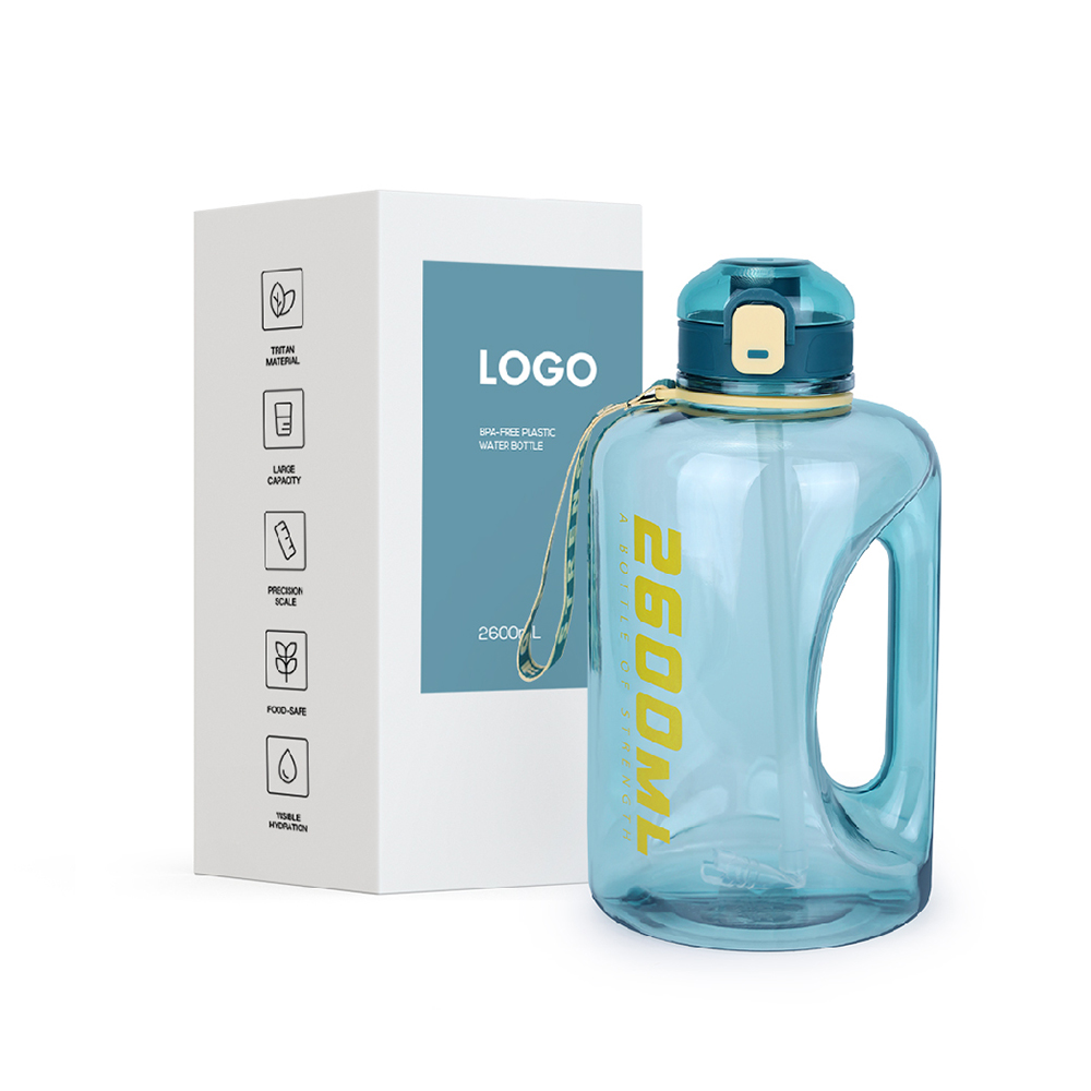 Tritan BPA-Free Water Bottle Made , 1600ML,2600ML, Wide Mouth Plastic Water Bottle with Spout Lid