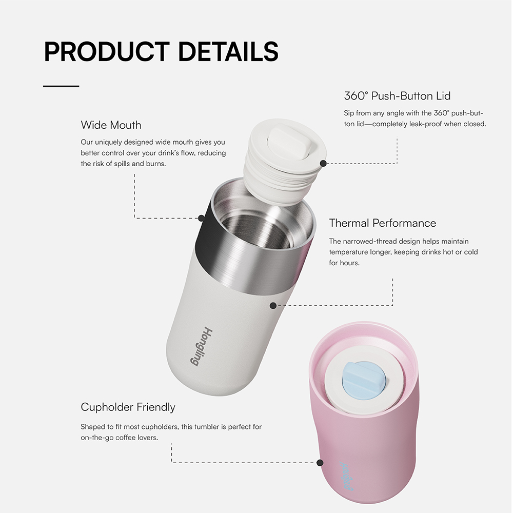 Coffee mug BPA-free Push-button coffee mug Completely sealed design Vacuum Insulated Mug for Coffee insulated water bottle manufacturer