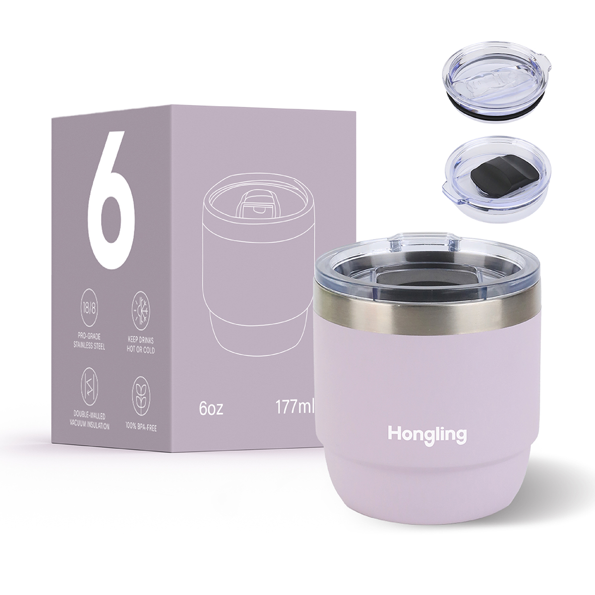 Water Bottle 2026 Hot Sale 4oz/6oz/12oz Stainless Steel Double Wall Vacuum Insulated Eco-Friendly BPA Free Leak-Proof 6-12 Hours Thermal