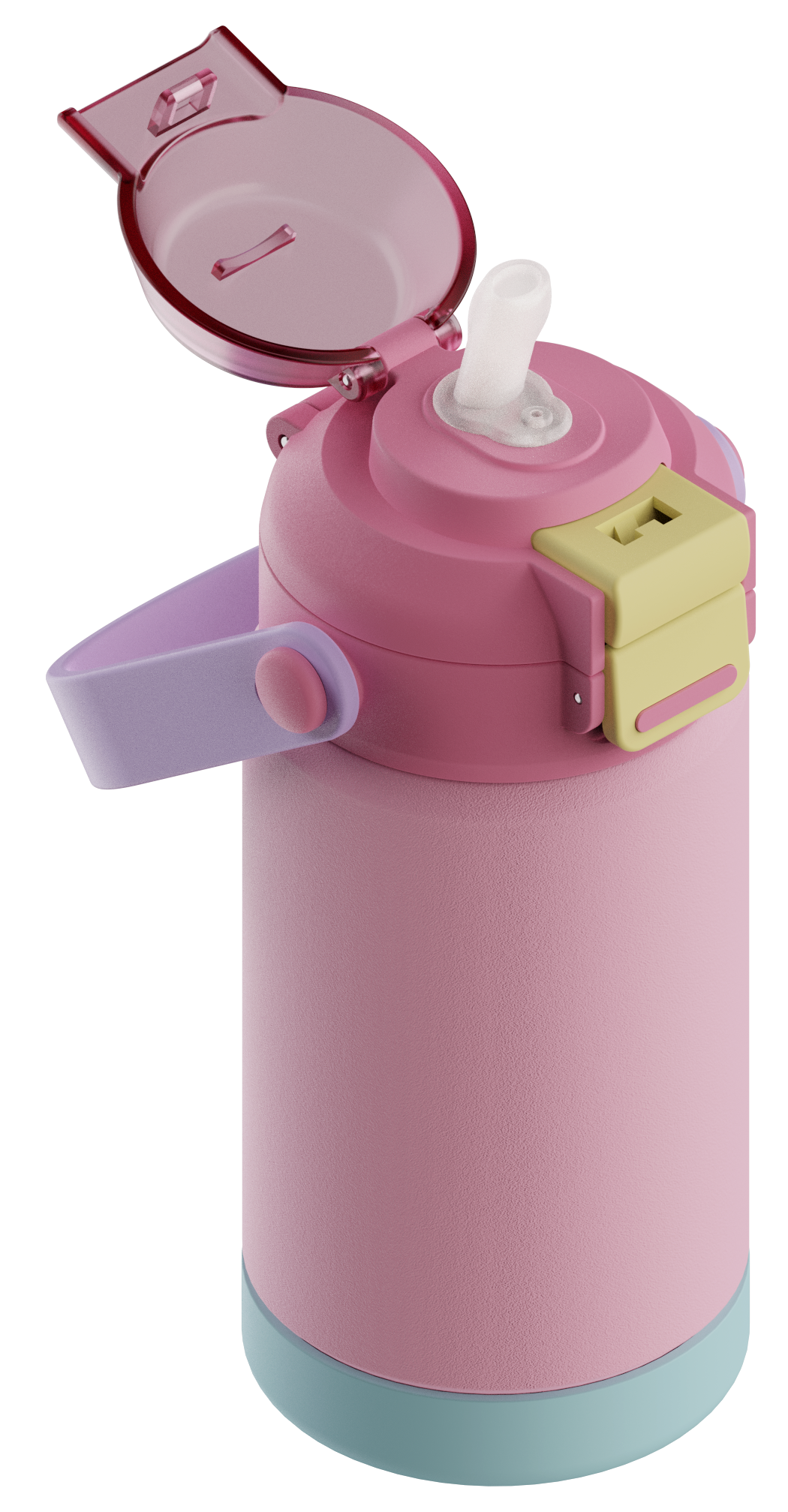 Double drinking lid Leak-proof Kids Water Bottle With Straw, Insulated Stainless Steel Vacuum Bottle For School, BPA Free