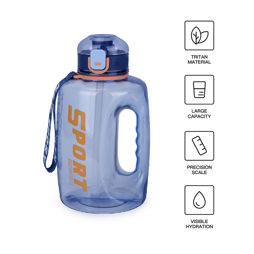 Tritan BPA-Free Water Bottle Made , 1600ML,2600ML, Wide Mouth Plastic Water Bottle with Spout Lid