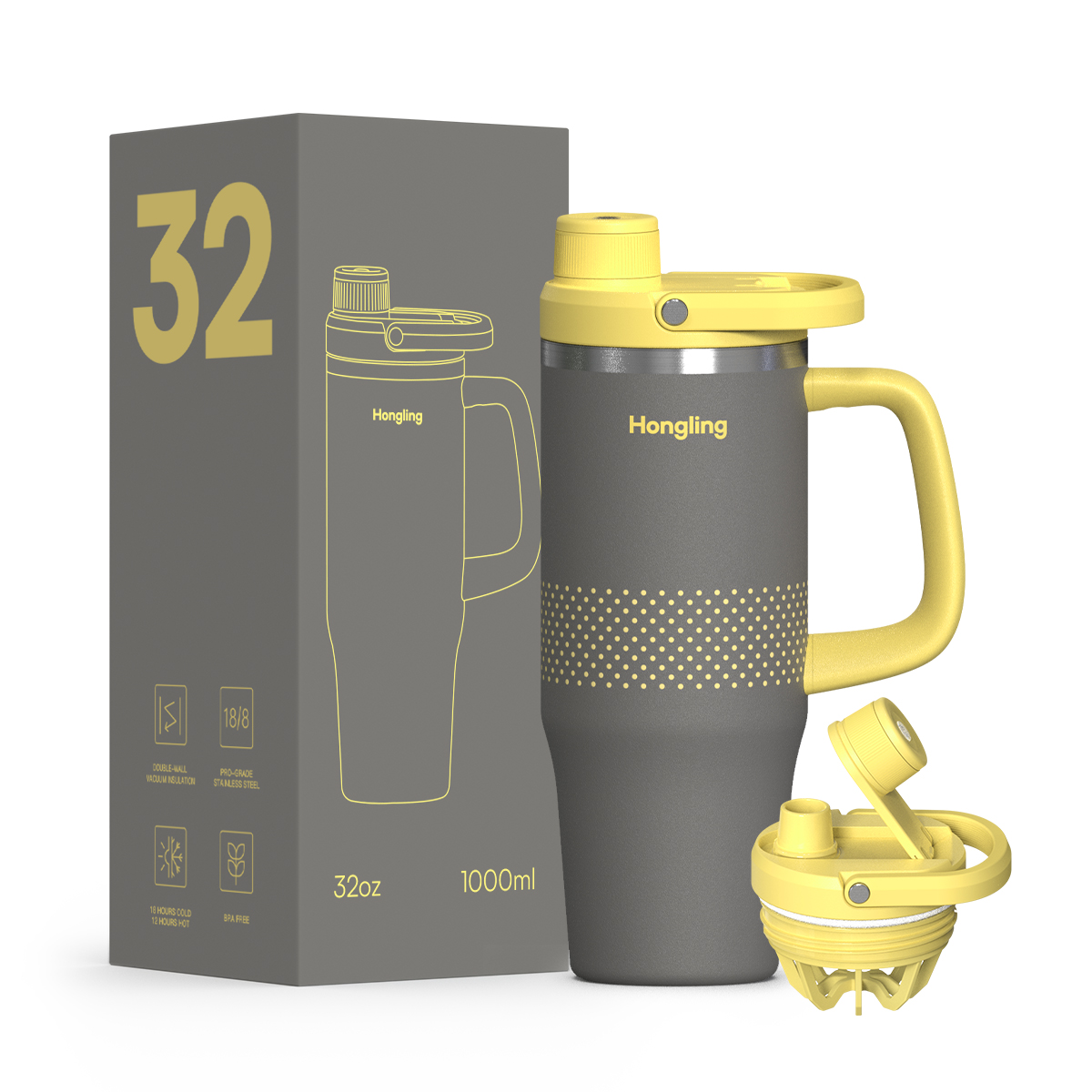 Hongling Water bottle Shaker bottle Leak Proof Design BPA Free Insulated stainless steel water bottle manufacturer 