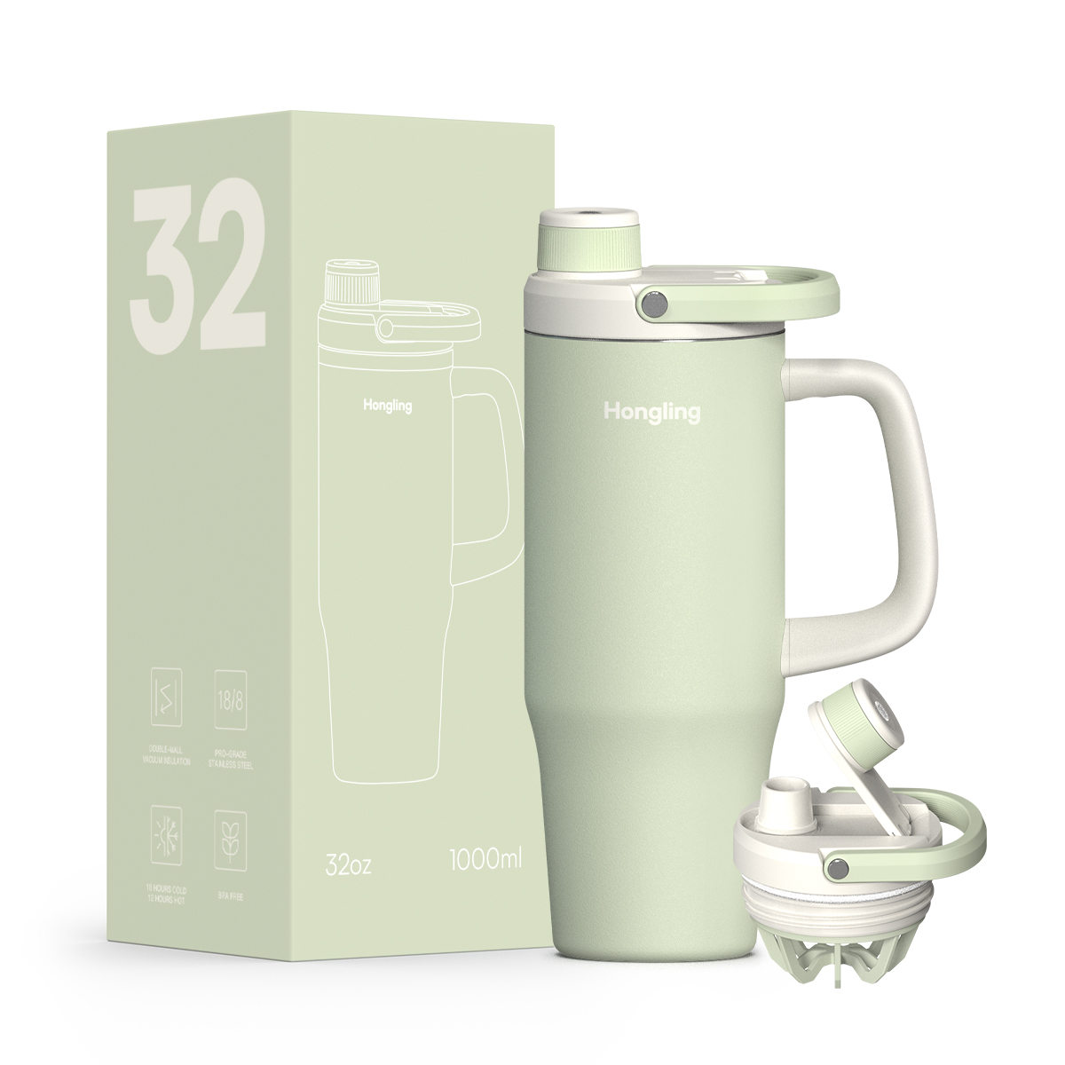 Hongling Water bottle Shaker bottle Leak Proof Design BPA Free Insulated stainless steel water bottle manufacturer 