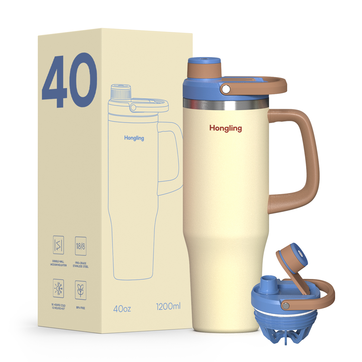 Hongling Water bottle Shaker bottle Leak Proof Design BPA Free Insulated stainless steel water bottle manufacturer 