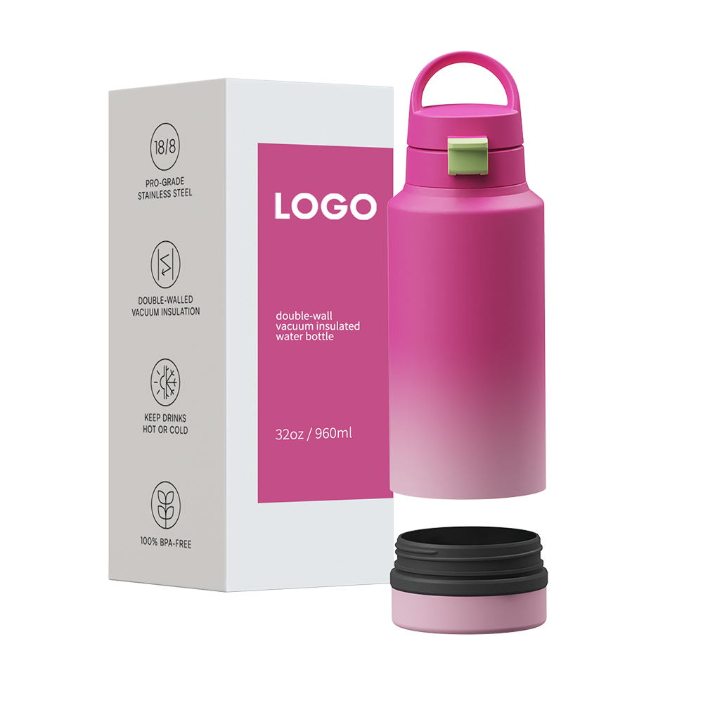 32oz New Design Wide Mouth Double Wall Insulated Water Bottle With Detachable Compartment