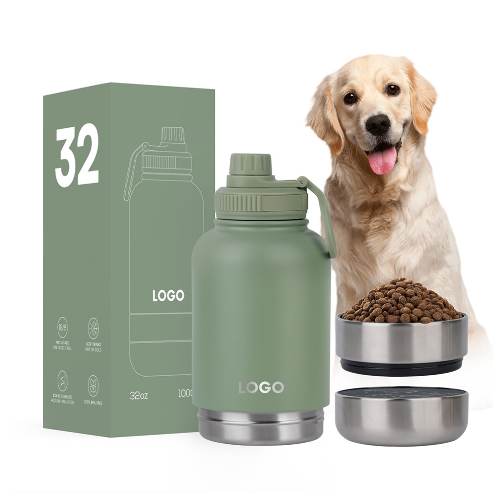 stainless steel insulated water bottle Large-capacity insulated bottle with pet bowl same as stanley Hydro Flask