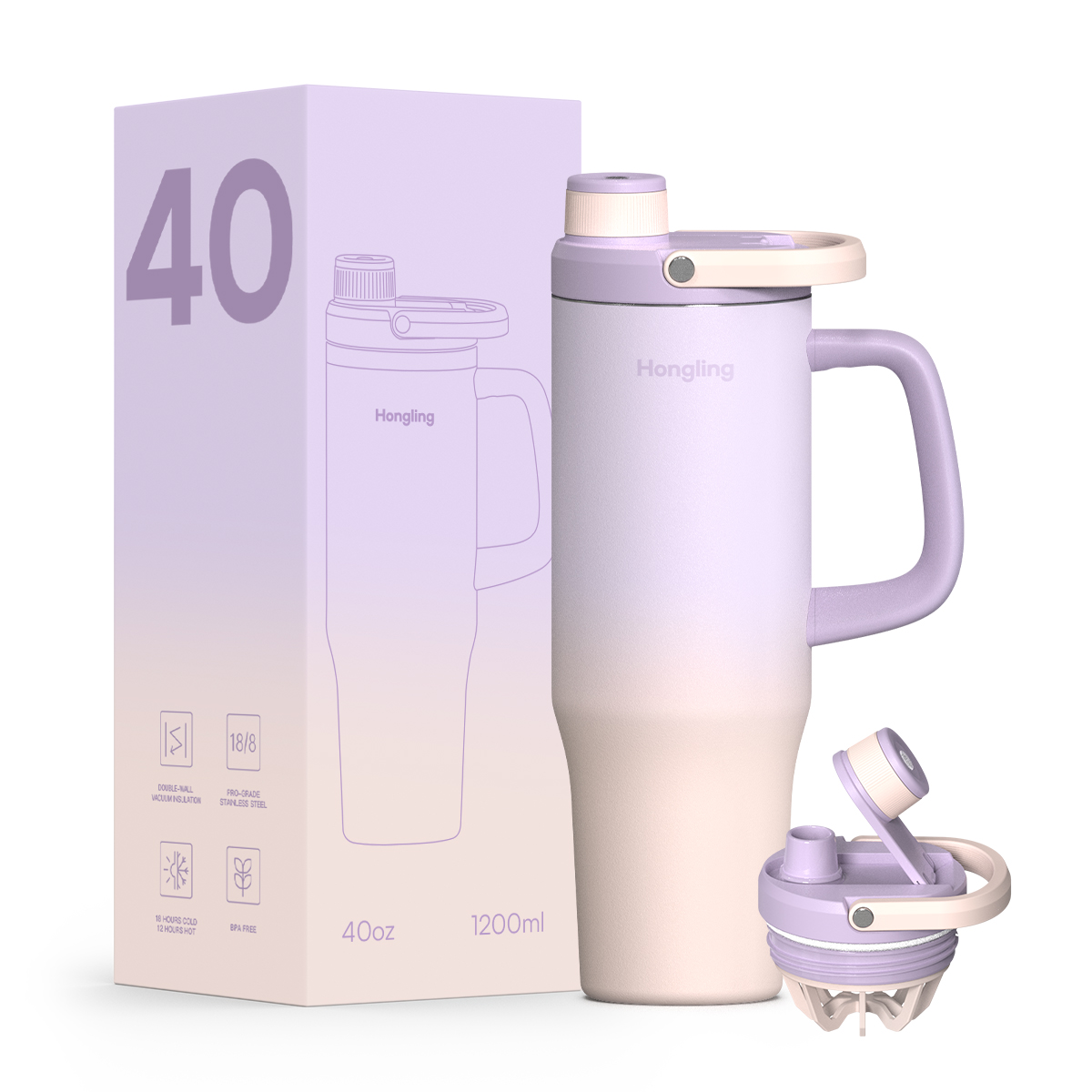 Hongling Water bottle Shaker bottle Leak Proof Design BPA Free Insulated stainless steel water bottle manufacturer 