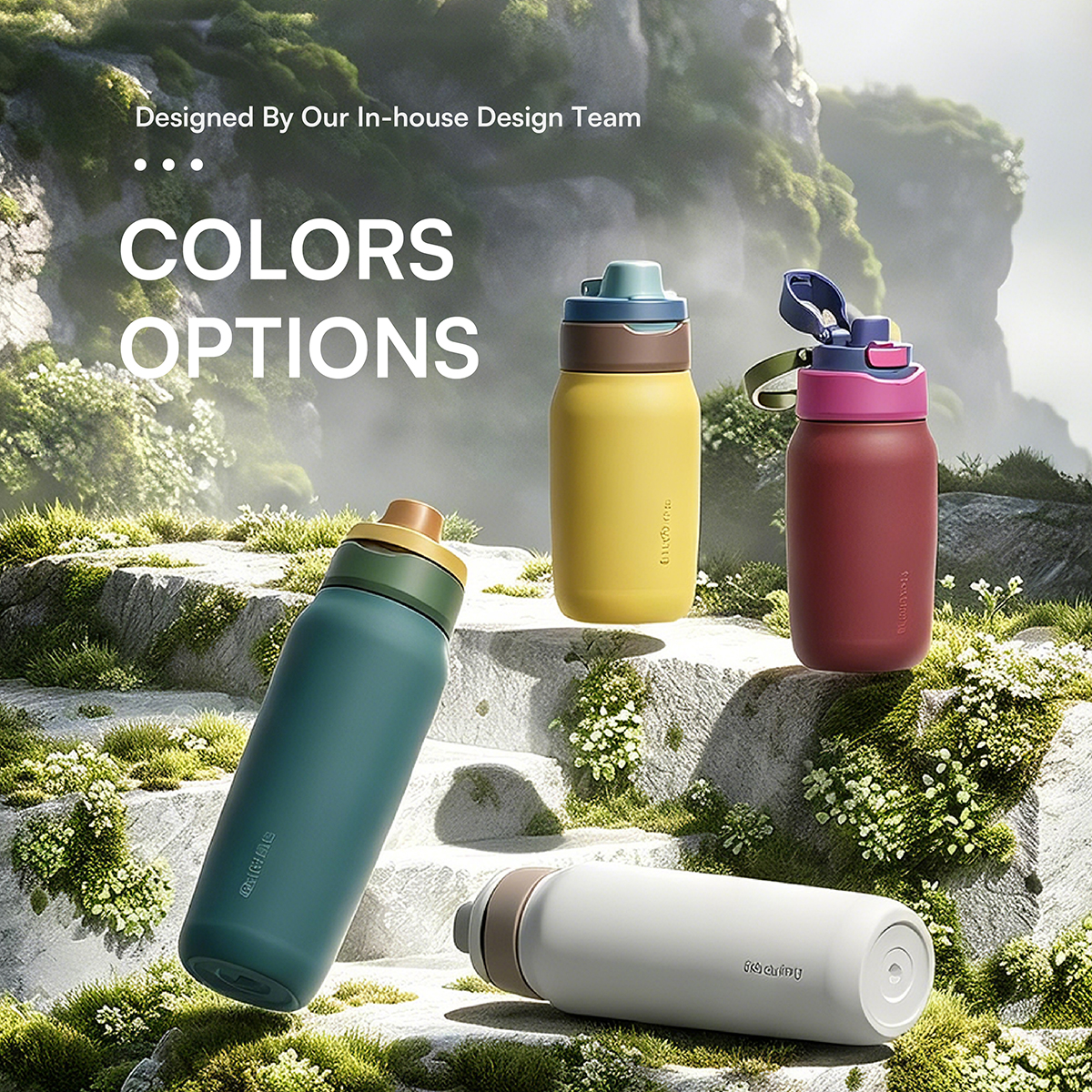 Patented Detachable Twist Duo Lid Water Bottle | 100% Easy Clean & Multi-Lid Interchangeable System