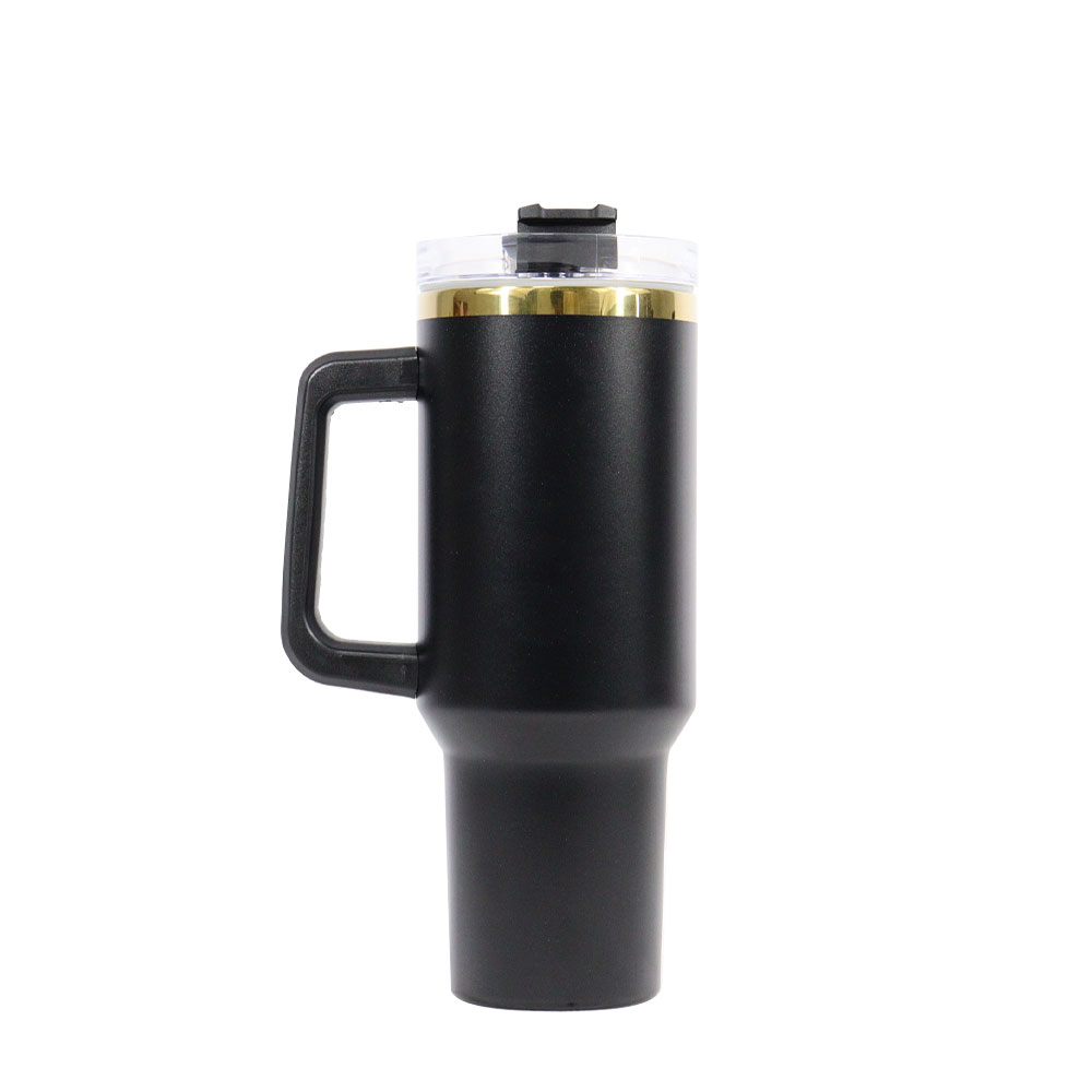 40oz Cup Travel Tumbler Stainless Steel Outdoor Copper Plated Mug With Handle