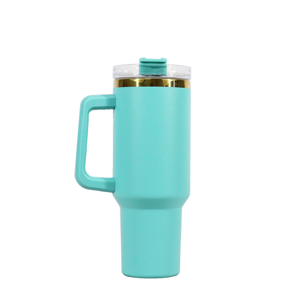 40oz Cup Travel Tumbler Stainless Steel Outdoor Copper Plated Mug With Handle