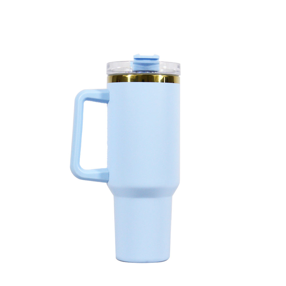 40oz Cup Travel Tumbler Stainless Steel Outdoor Copper Plated Mug With Handle