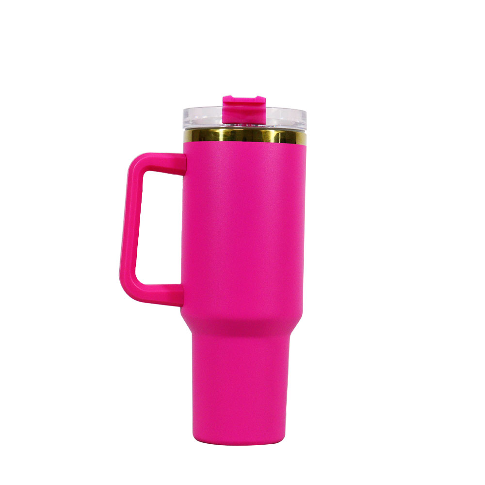 40oz Cup Travel Tumbler Stainless Steel Outdoor Copper Plated Mug With Handle