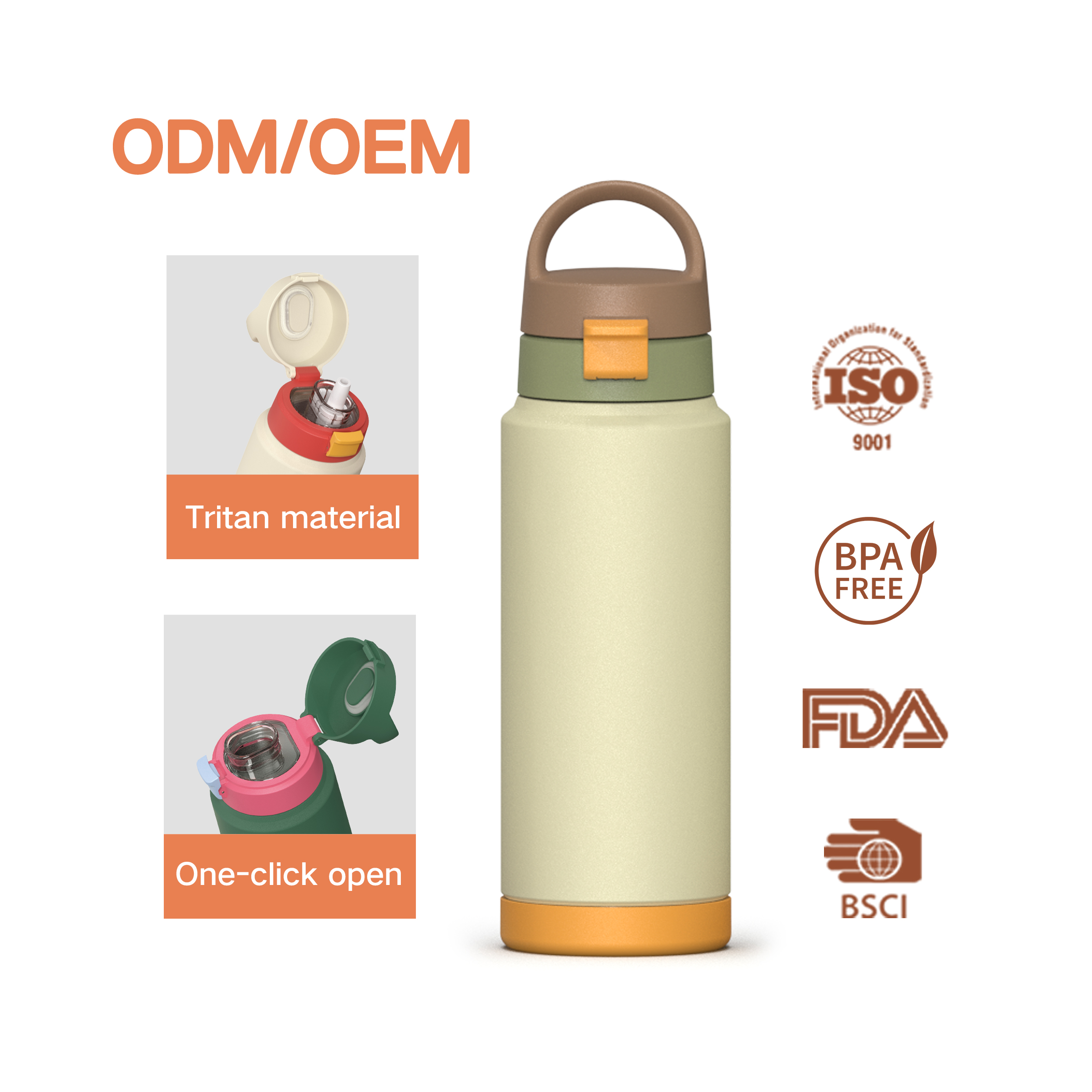 18/8 stainless steel water bottle bpa free 12/18/24/32/40/64oz