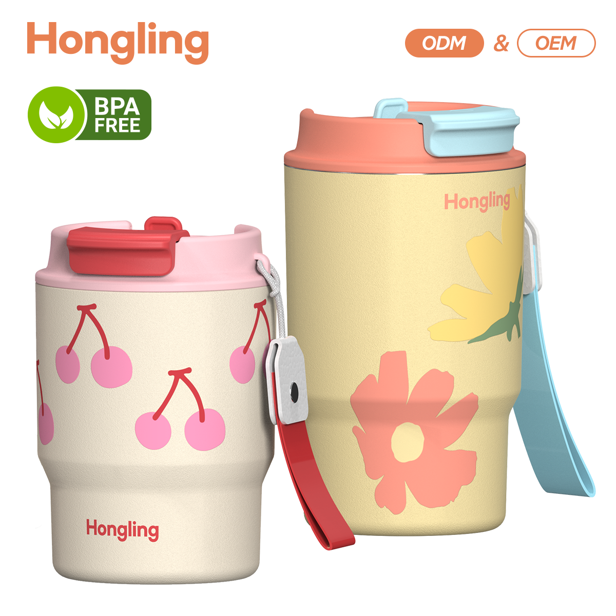 Custom wholesalecoffee mug Leak-proof insulated coffee travel tumbler with 2 in 1 lid Thermos Cup wholesale BPA-free water bottle