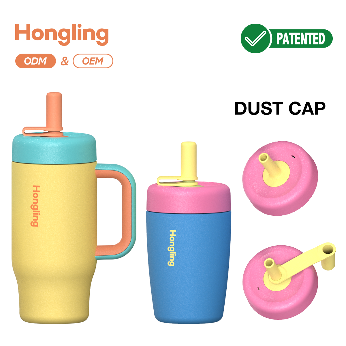 Hongling kids water bottle 12oz 18oz 22oz Kids Tumbler with Handle Straw  Customizable Designs Mugs Tumbler BPA Free Stainless steel tumbler manufacturer