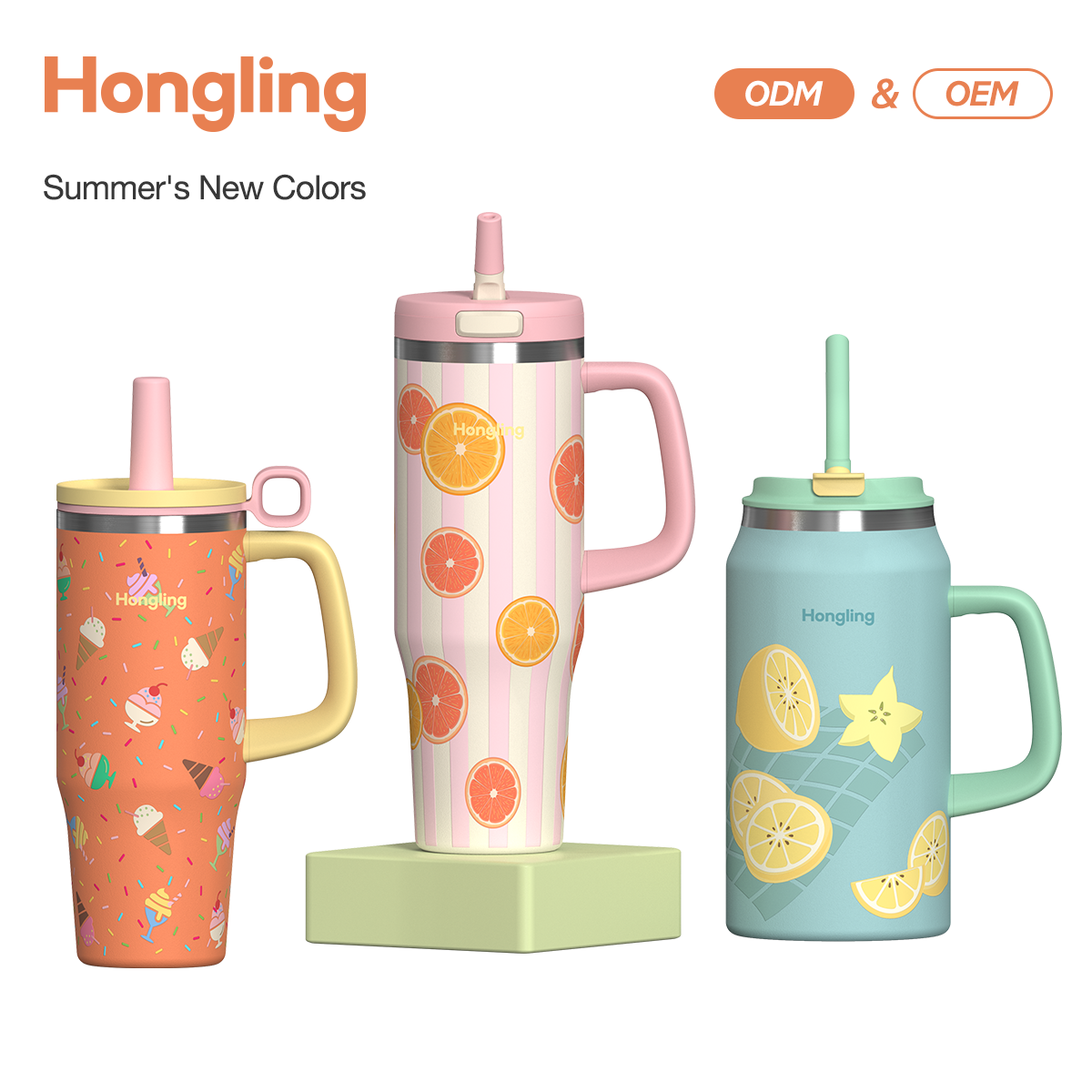 insulated water bottle manufacturer Summer limited color Thermos cup manufacturer Tumbler with handle Stainless steel tumbler BPA free