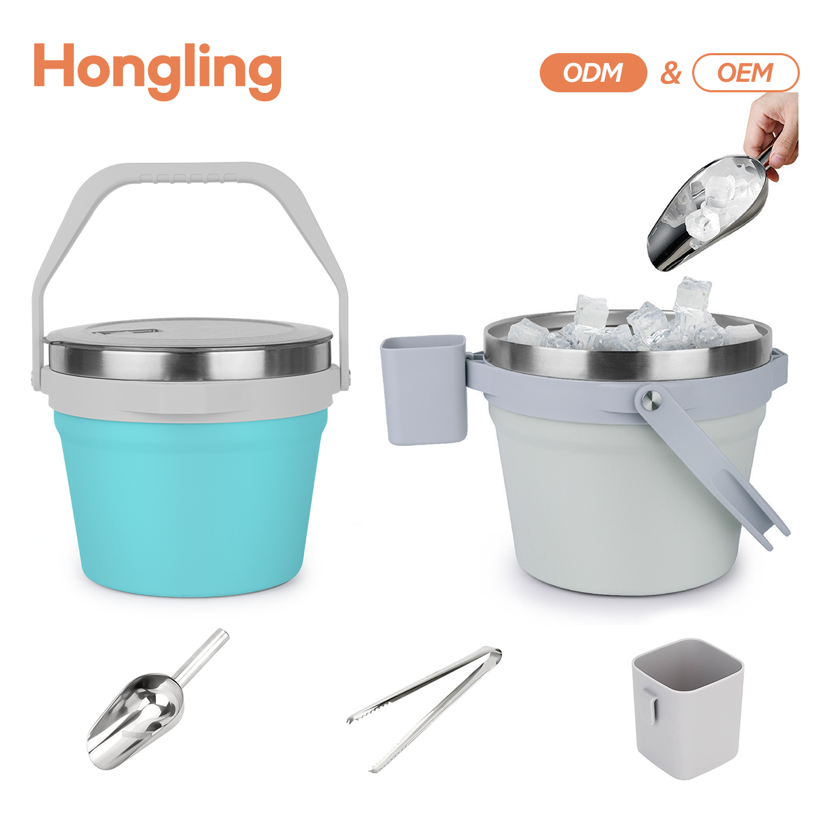 Hongling Stainless steel ice bucket water bottle Double walled ice bucket outdoors Double walled ice bucket Stainless steel tumbler manufacturer 