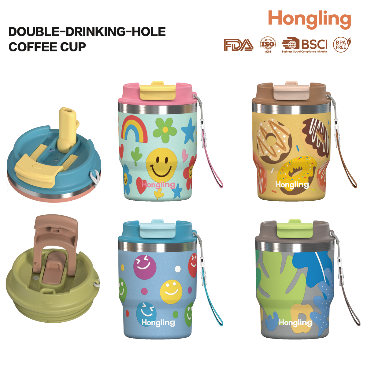 Stainless Steel Eco-Friendly Vacuum Insulated Tumbler with 2-in-1 Lid Rope Straw Coffee Mug Water Bottle Manufacturer Travel Mug Stainless Steel Insulated with Leak and Spill Proof Lid Fits Standard Cup Holders