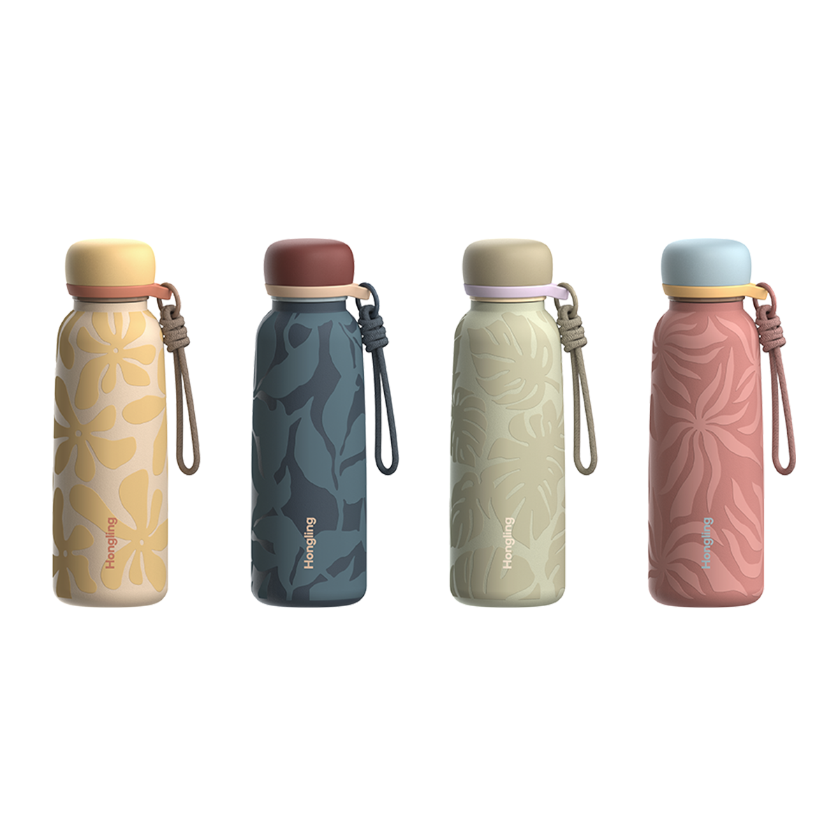 Water bottle Hong Ling 24oz Outdoor Travel Portable Rope Stainless Steel Insulated Water Bottle Vacuum Coffee Tumbler Cup Mug with Straw