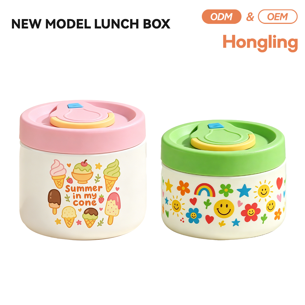 Hongling lunch box Hong Ling Vaso Termico Para Comida Stainless Steel Food Jar with Spoon Custom Logo Wholesale Private Label