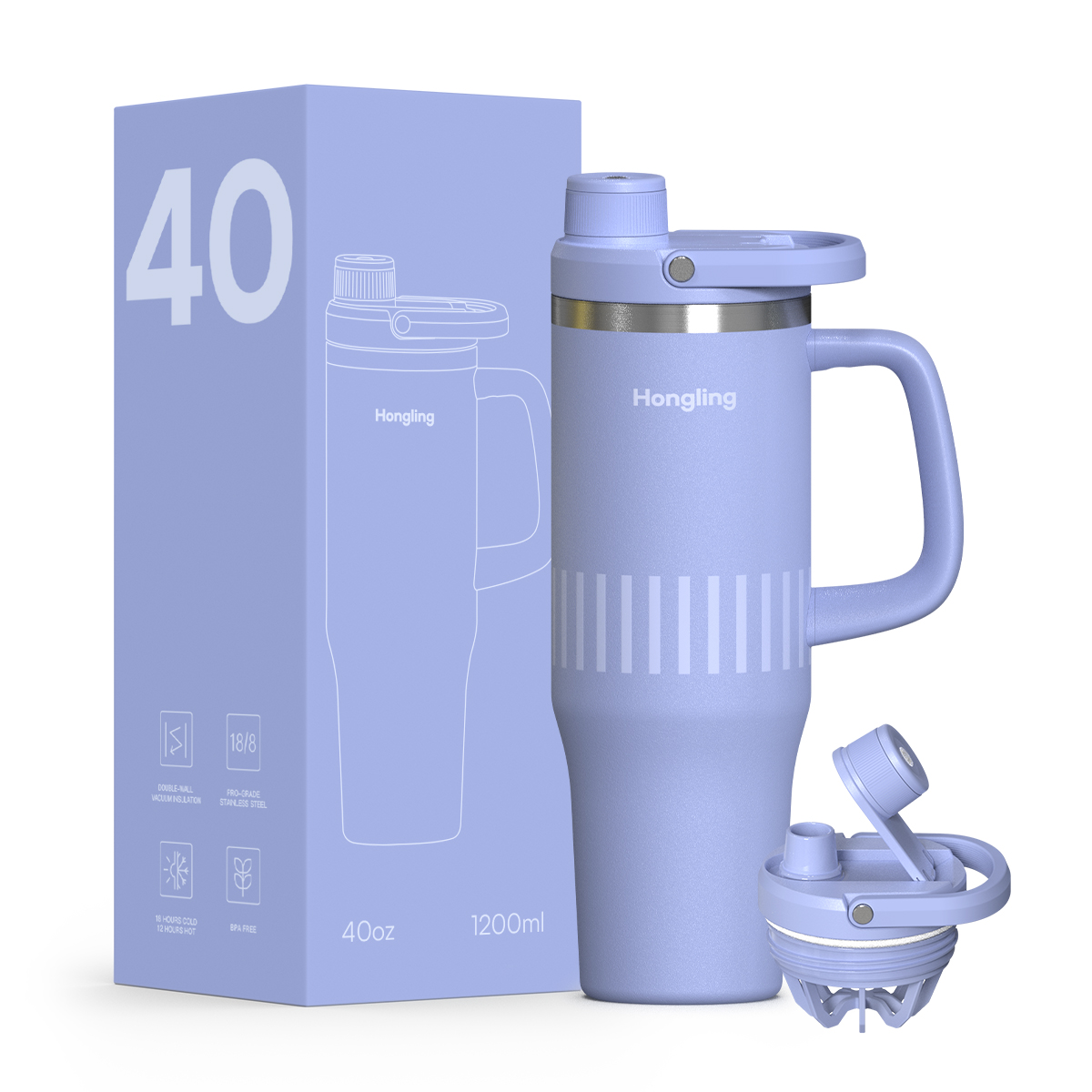 Hongling Water bottle Shaker bottle Leak Proof Design BPA Free Insulated stainless steel water bottle manufacturer 