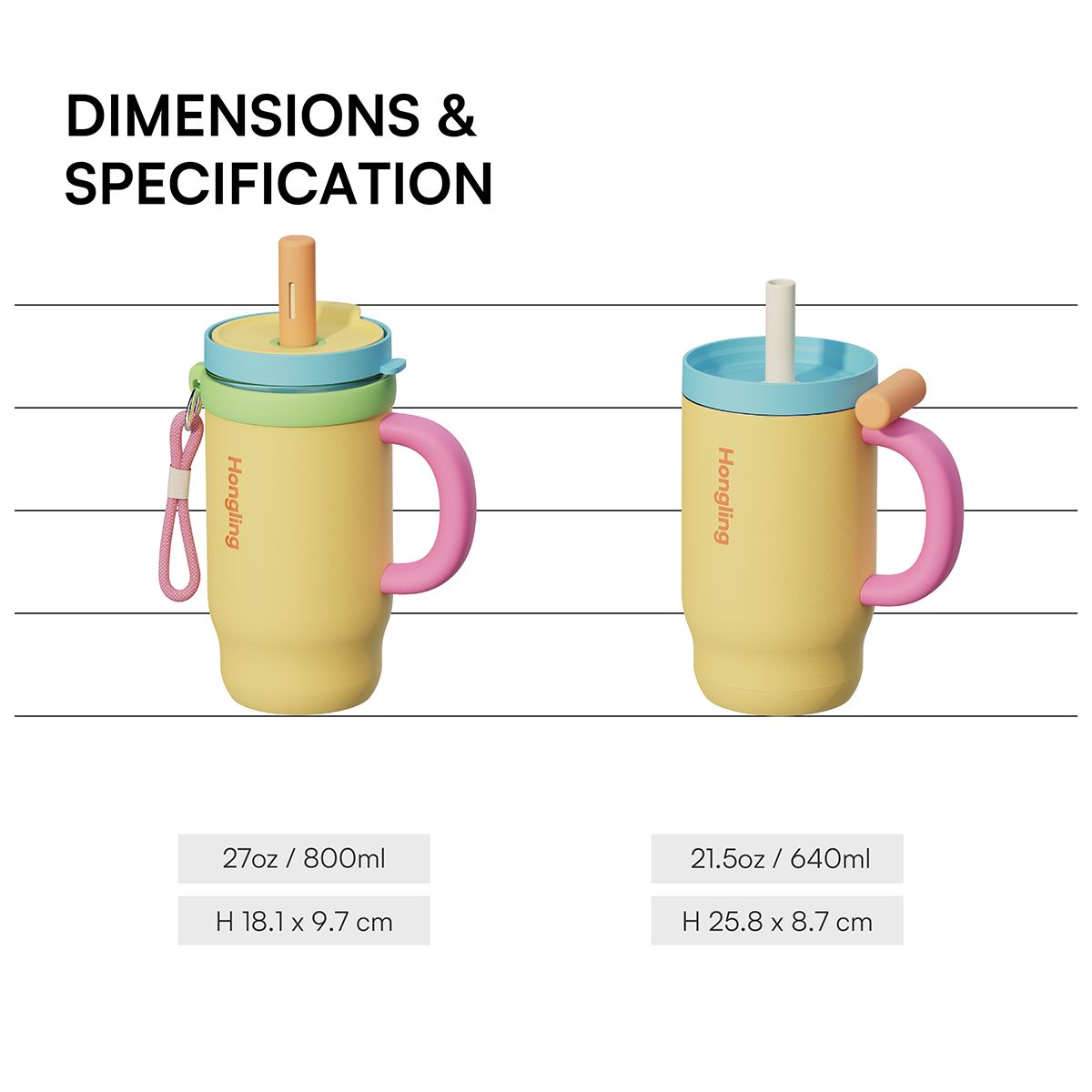 Hongling Eco Friendly Double Wall Glass Lined Stainless Steel Tumbler Portable Insulated Water Cup for Office Travel Commute
