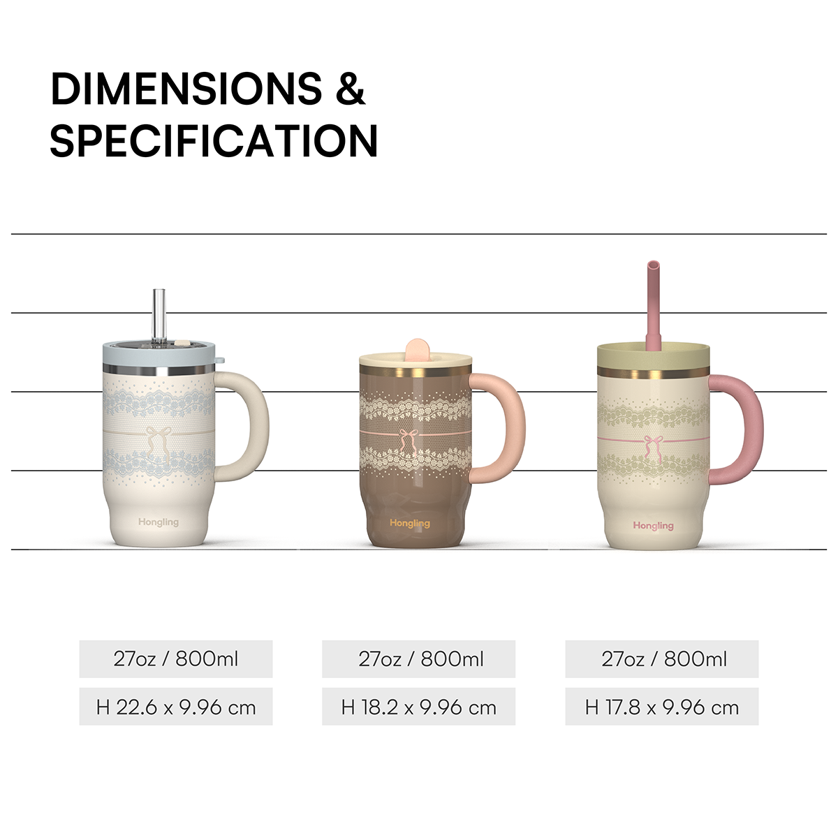 Hongling Eco Friendly Double Wall Glass Lined Stainless Steel Tumbler Portable Insulated Water Cup for Office Travel Commute