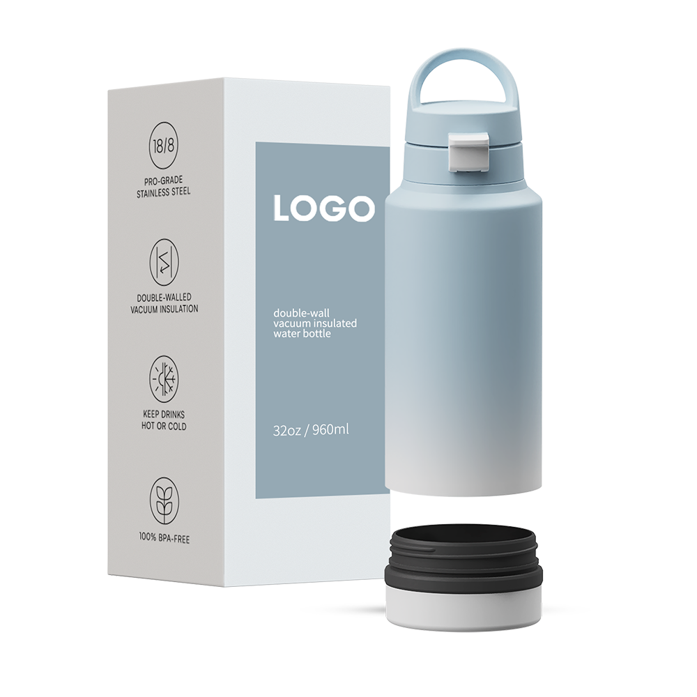 32oz New Design Wide Mouth Double Wall Insulated Water Bottle With Detachable Compartment