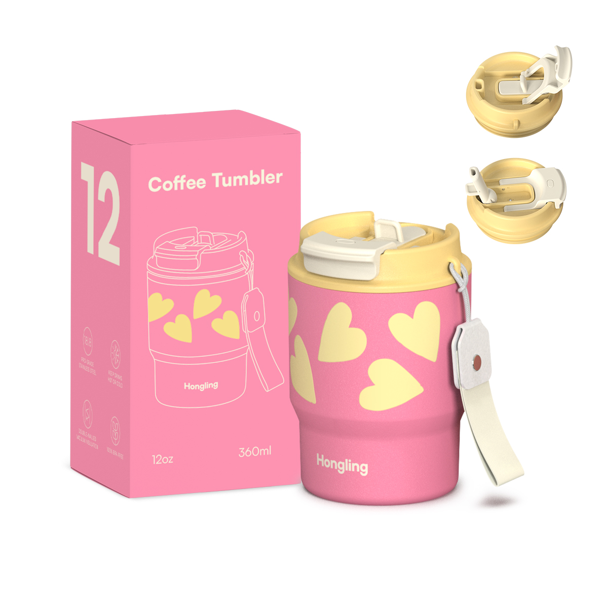 Certified Quality Premium Stainless Steel Vacuum Insulated Coffee Tumbler 360ml coffee mugs Capacity Modern Compact Portable for Travel water bottle manufacturer